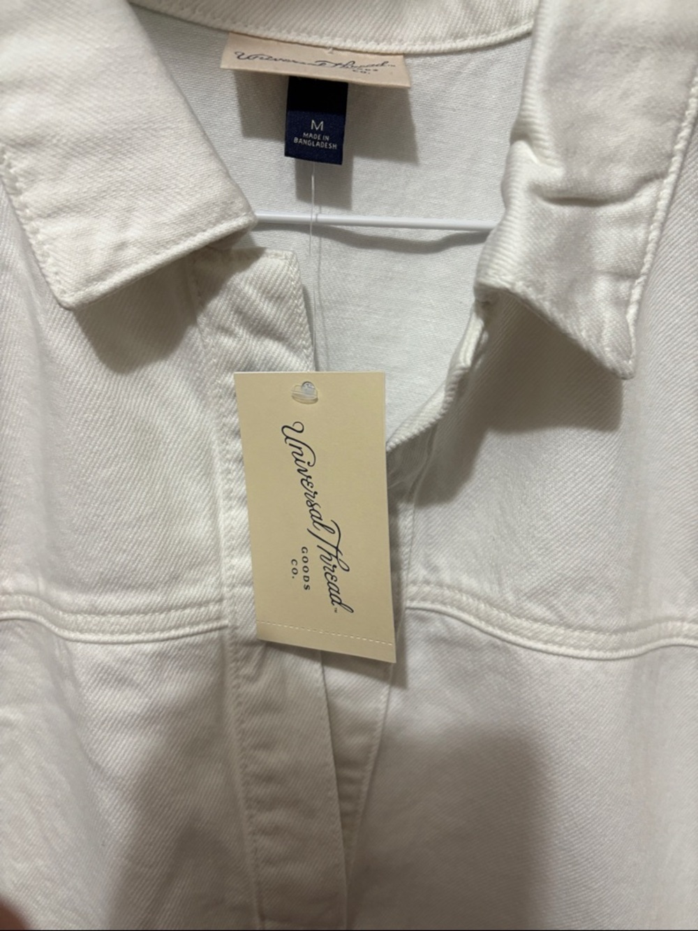 NWT- medium universal threads white denim Y2K drawstring waist mini dress - Picture 10 of 10